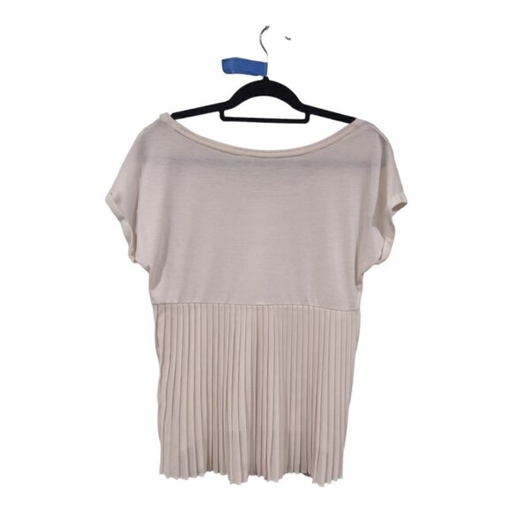 American Eagle Cream Top Pleated Back Size Medium - Picture 3 of 5